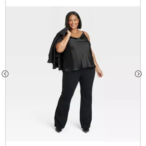 🆕👱🏽 AVA & VIV BLACK SATIN COWL NECK Tank Top - Picture 3 of 5